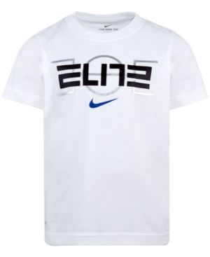 Nike Kids Toddler Boys Elite Court Logo Print T Shirt In 001white