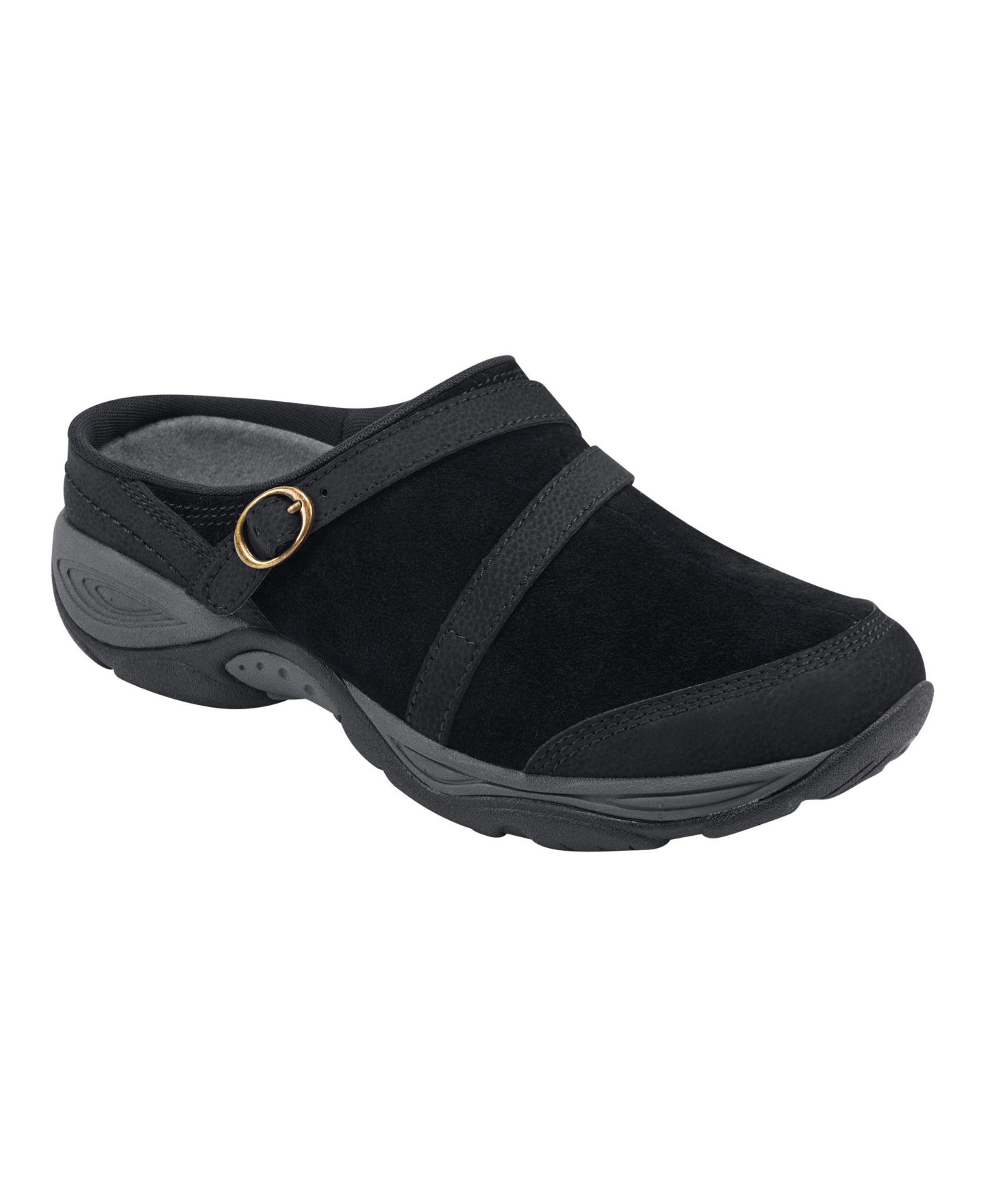 Женские сабо Easy Spirit Equinox Slip-On Mules, цвет: Чёрный замшевый — фото 1