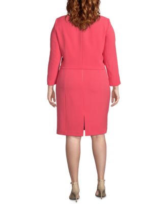 Tahari ASL Plus Size Wrap-Jacket Dress Suit