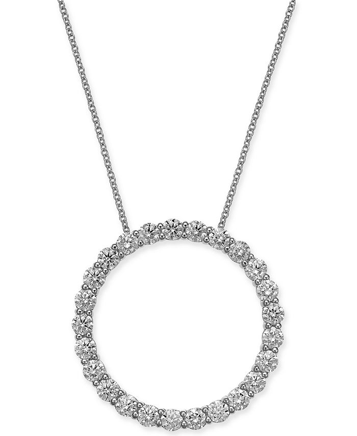 Diamond open circle pendant necklace top