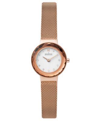 Skagen Women\'s Leonora Steel-Mesh Quartz Watch, Rose Gold Women main image 4