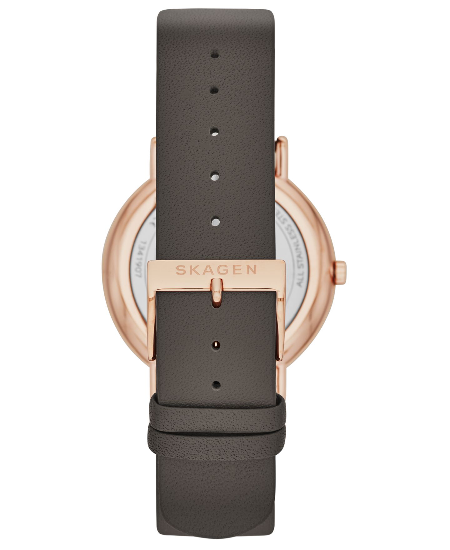 Женские часы Skagen Signatur Charcoal Leather Strap Watch 38mm — фото 4