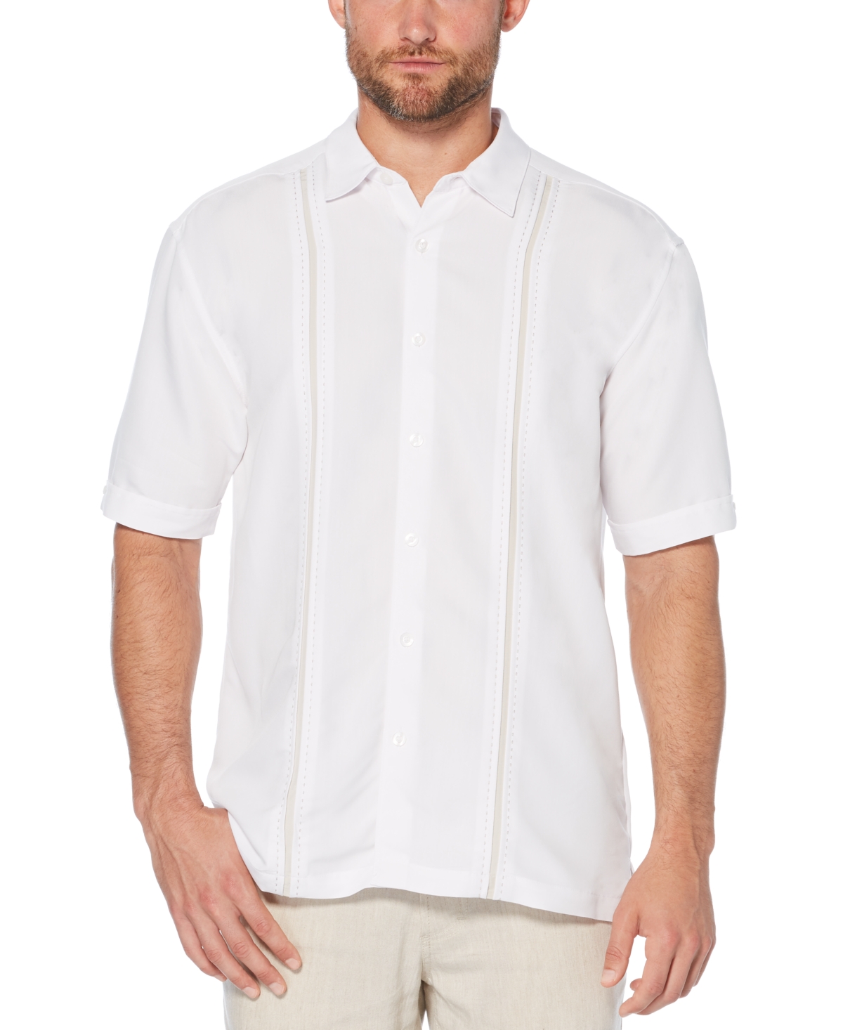 Men's Big & Tall Stripe Short Sleeve Shirt - Jet Black