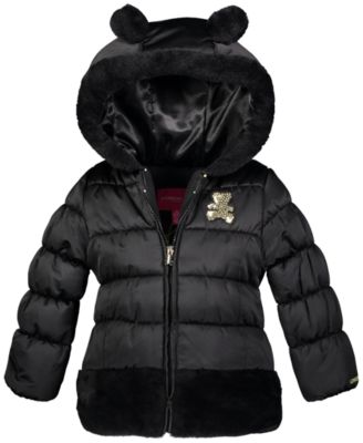 black hooded teddy bear jacket