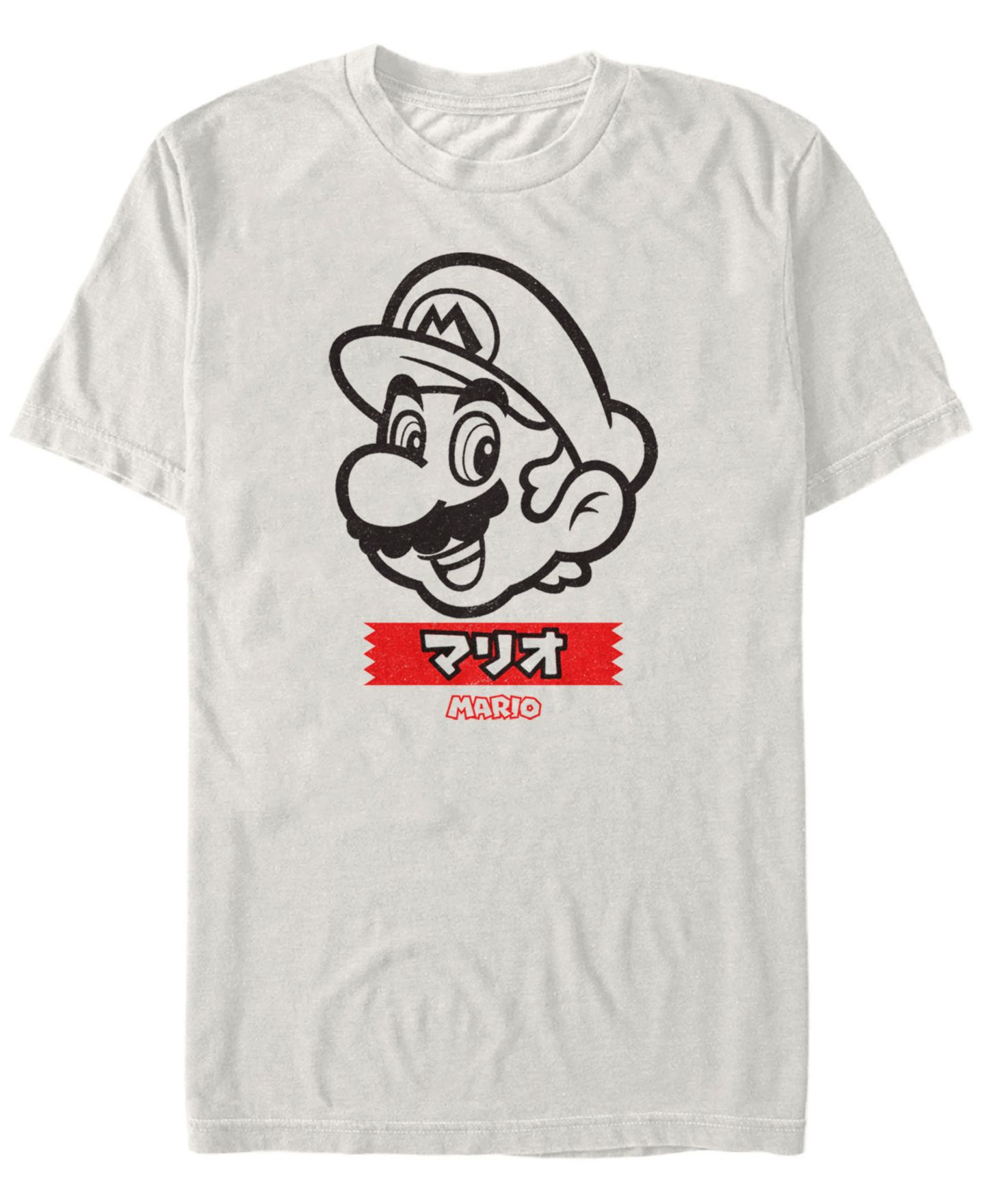 Мужская футболка Fifth Sun Nintendo Super Mario Outline Short Sleeve, цвет: Натуральный — фото 1