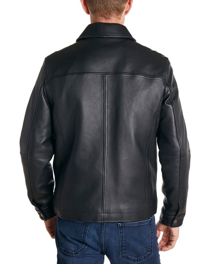 Vintage Black TOMMY HILFIGER Leather Motorcycle Jacket Med Fits