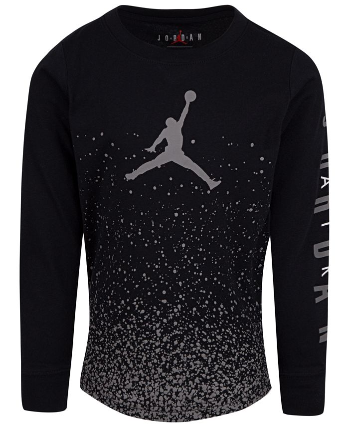 Jordan Little Boys Ombre Speckle Logo Long Sleeve T-Shirt - Macy's