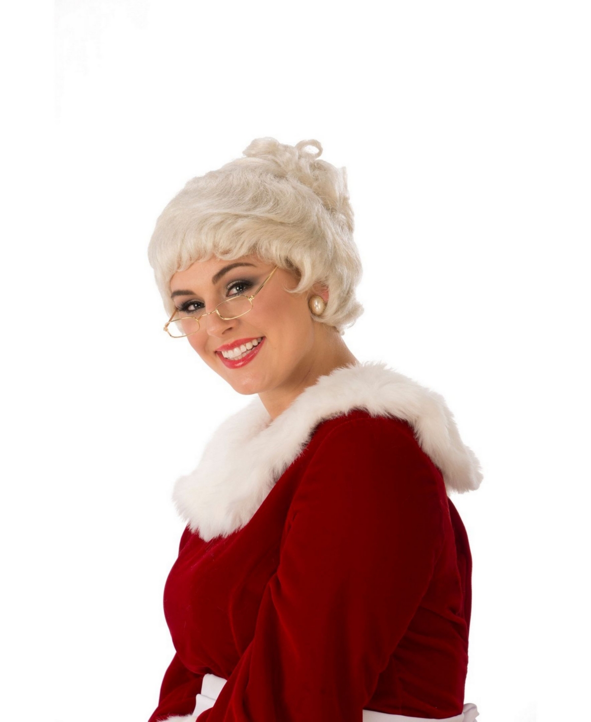 Women's Deluxe Mrs. Claus Wig - White