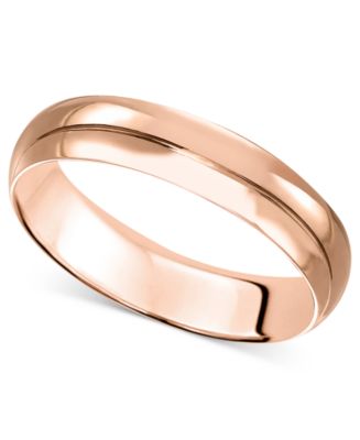 Macy&#39;s 14k Rose Gold Ring, 4mm Wedding Band & Reviews - Rings - Jewelry & Watches - Macy&#39;s