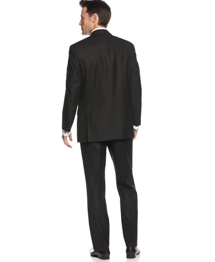 Perry Ellis Portfolio Suit Comfort Stretch Black Tonal Stripe & Reviews ...