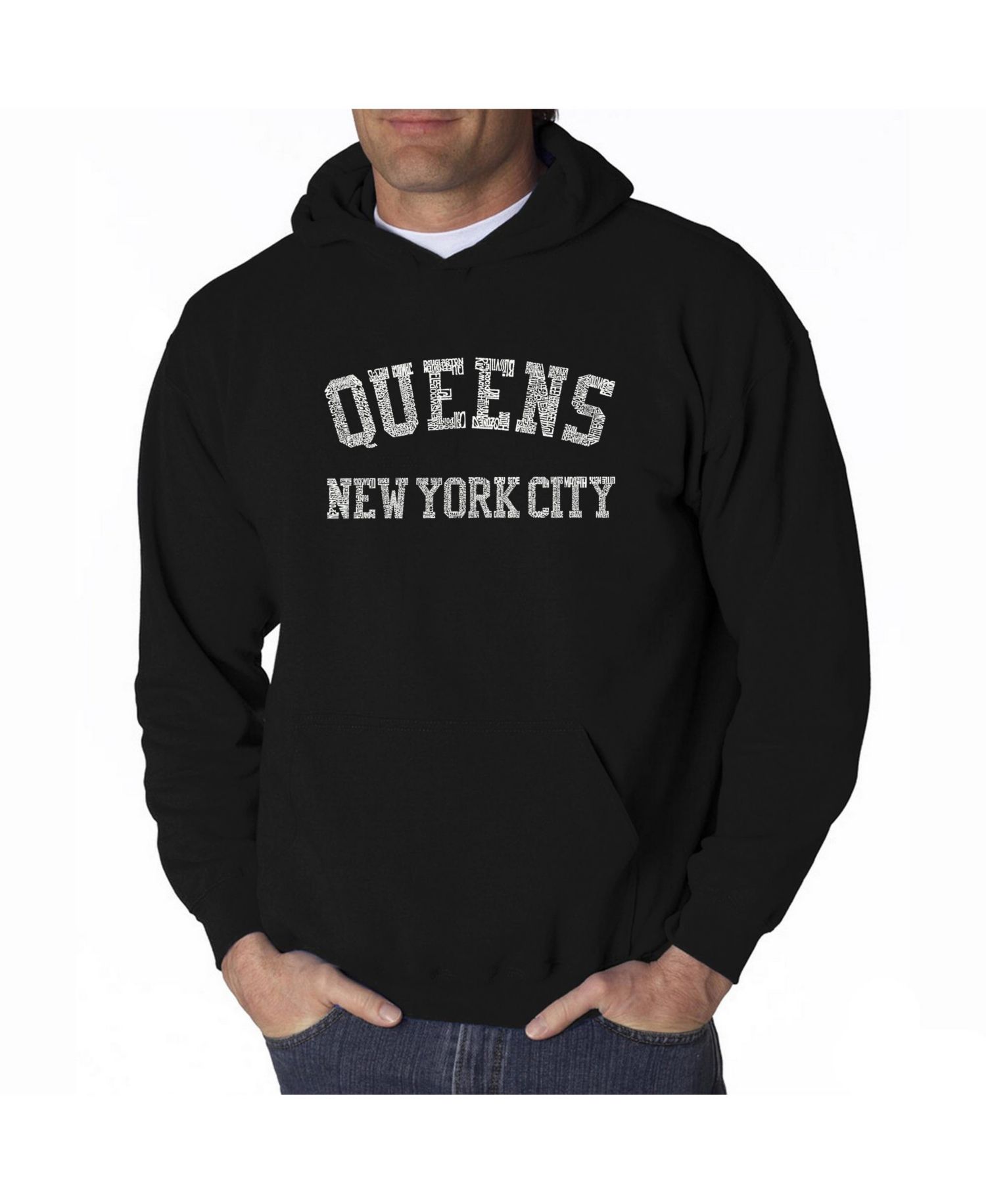 Men's Word Art Hoodie - Queens NY Neighborhoods