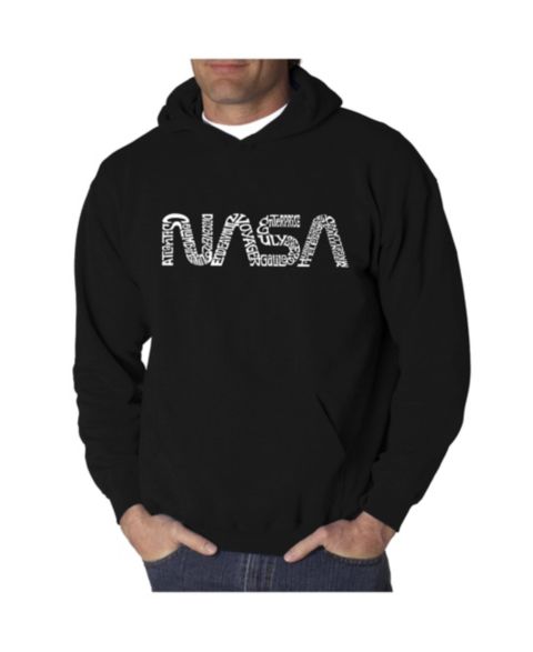 Мужское худи LA Pop Art Word Art Hooded Sweatshirt - Worm Nasa, цвет: Чёрный