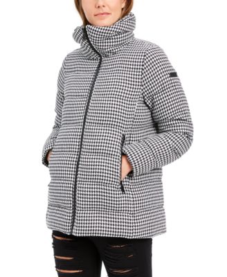 bcbgeneration houndstooth puffer coat