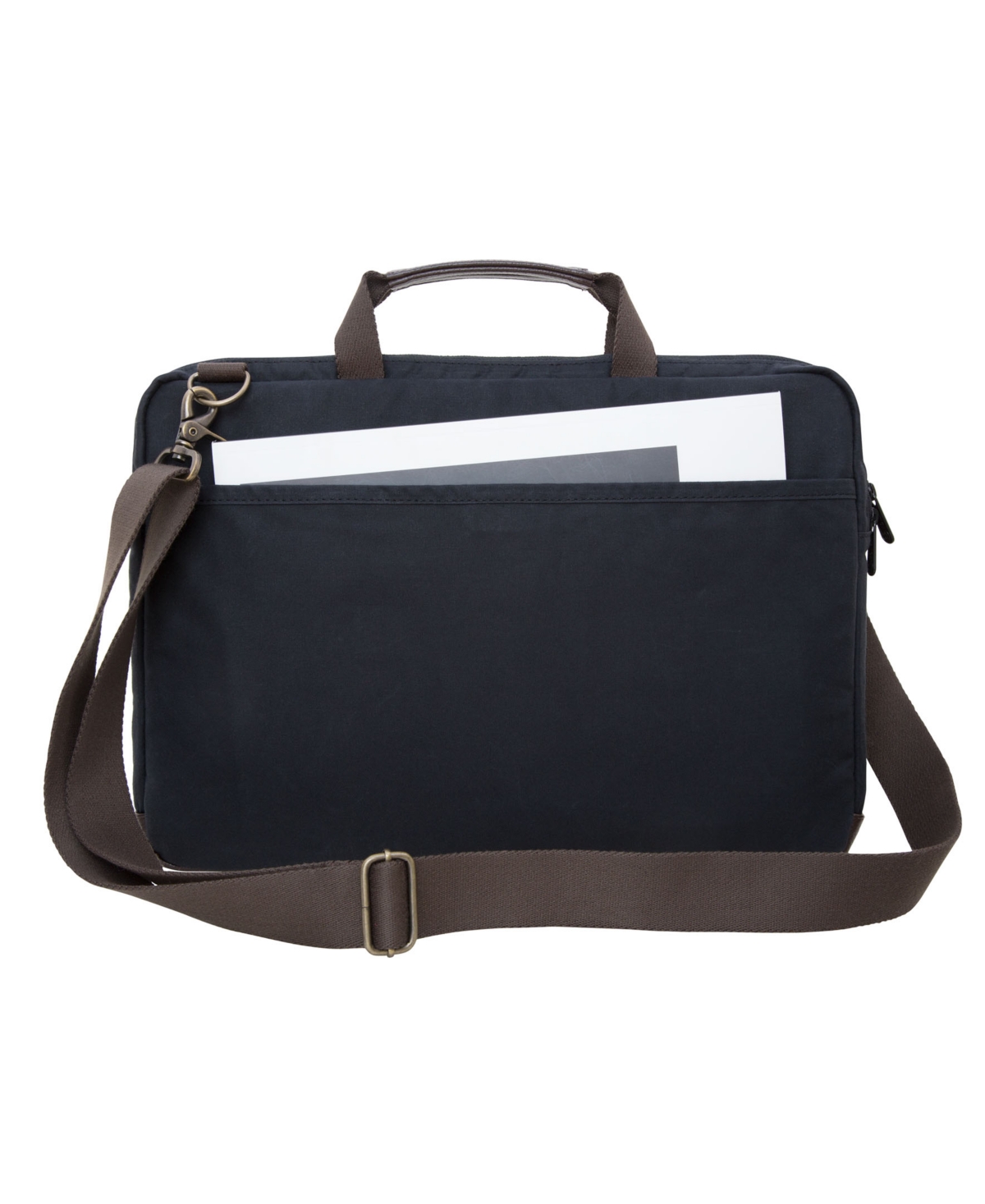 Shop Token Waxed Knickerbocker 15" Laptop Bag In Navy Blue,dark Brown