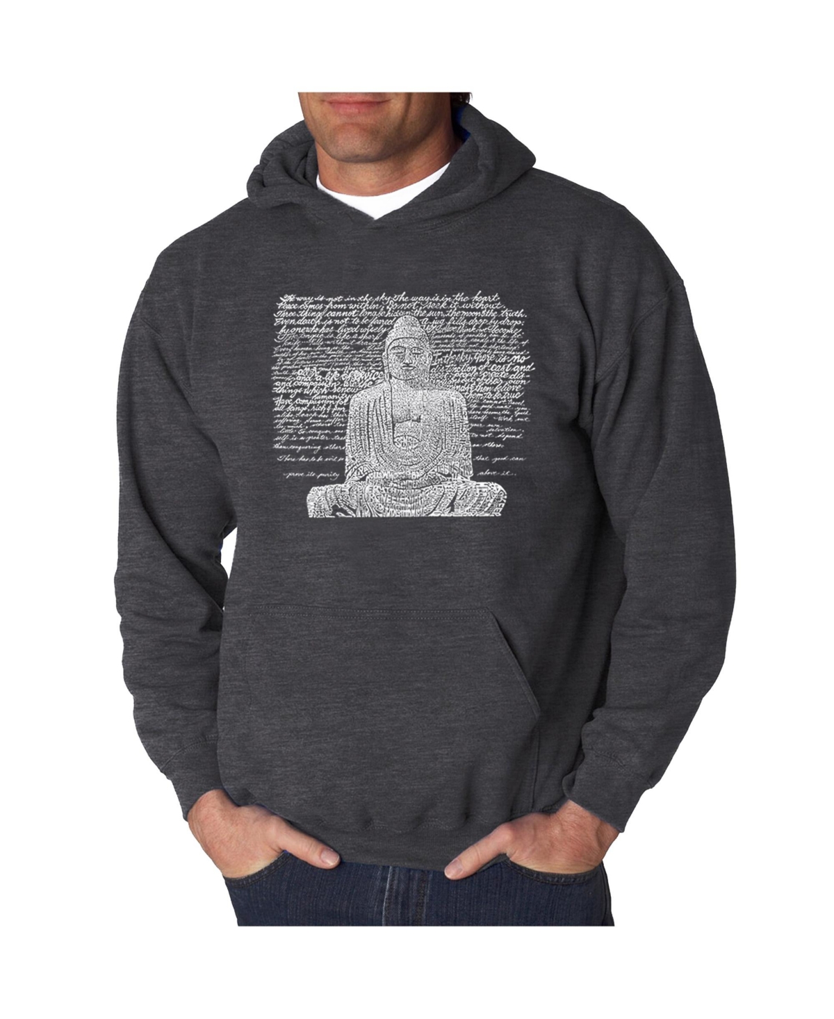 La Pop Art Men's Word Art Hooded Sweatshirt - Zen Buddha