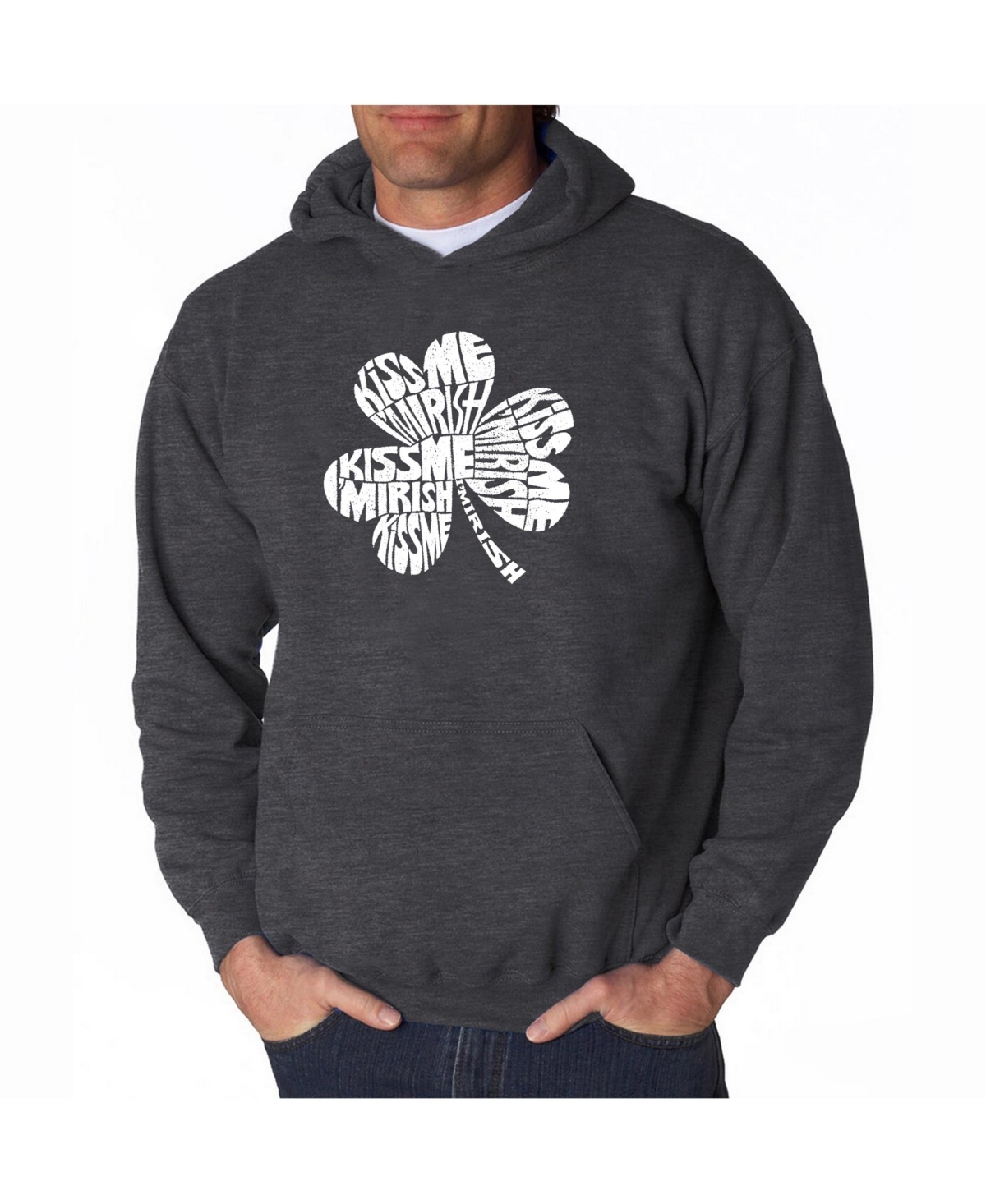 La Pop Art Men's Word Art Hooded Sweatshirt - Kiss Me I'M Irish