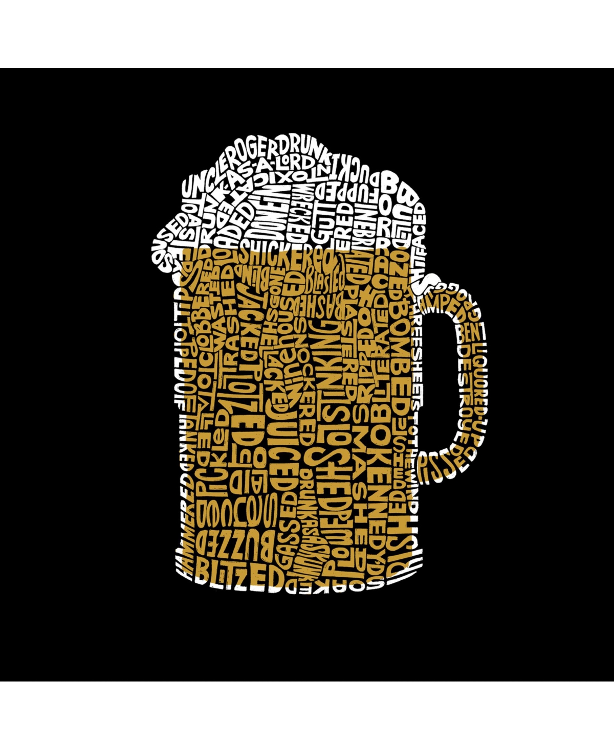 La Pop Art Men's Word Art Hooded Sweatshirt - Slang Terms For Being Wasted