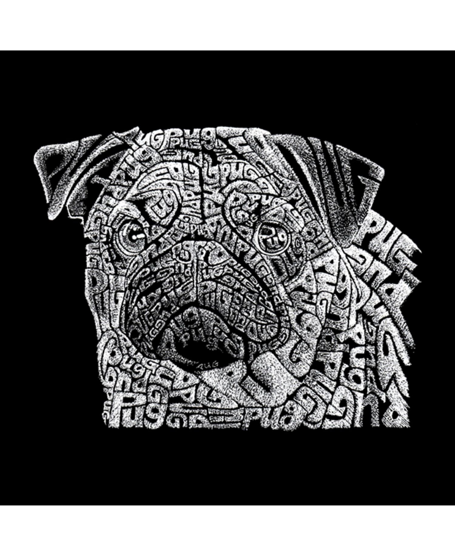 Men's Word Art Hooded Sweatshirt - Pug Face