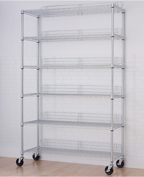 TRINITY 6Tier Wire Shelving Rack with NSF Includes Wheels and Back