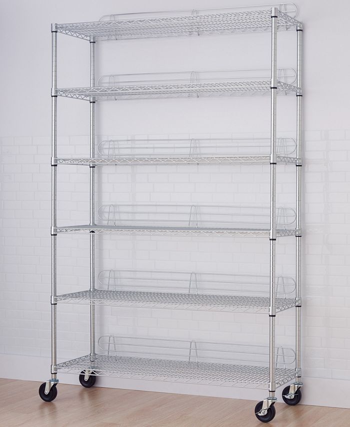 TRINITY 6Tier Wire Shelving Rack with NSF Includes Wheels and Back