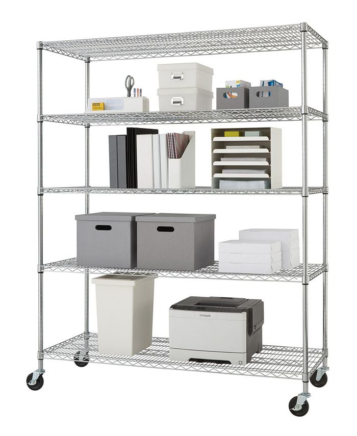 TRINITY Basics Ecostorage 5Tier Wire Shelving Rack with NSF Includes