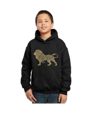 La Pop Art Boy's Word Art Hoodies - Lion