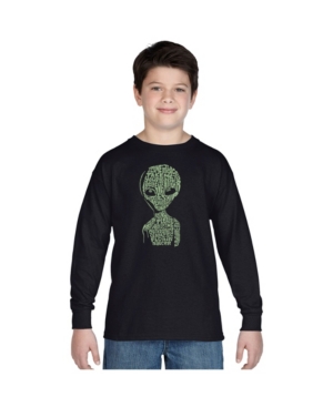 image of La Pop Art Boy-s Word Art Long Sleeve T-Shirt - Alien