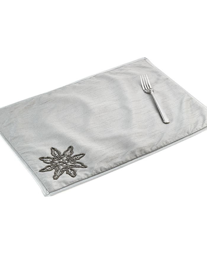 Elrene CLOSEOUT! Silver Dazzling Snowflake Embellished Placemat Macy's