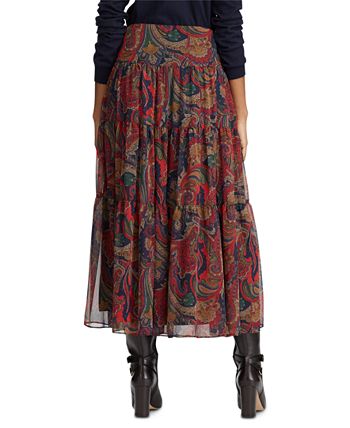 Tory burch store printed peasant skirt