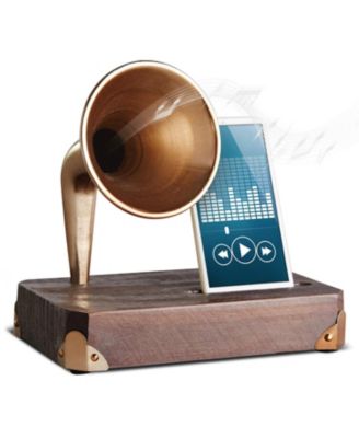 Sharper Image - Smartphone Dock Wood with Amplifier