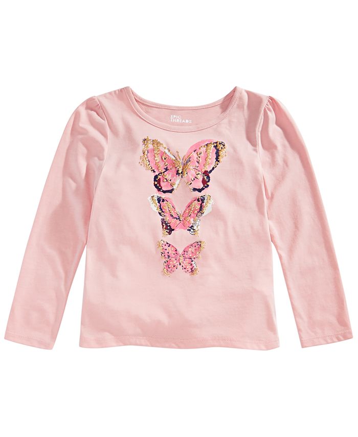 Epic Threads Toddler Girls Metallic Butterfly T-Shirt, Created for Macy ...