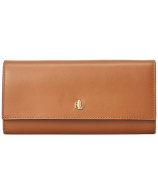 Lauren Ralph Lauren Pebbled Leather Flap Continental Wallet - Macy's