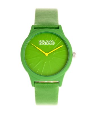 Unisex Splat Green Leatherette Strap Watch 38mm