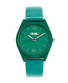Unisex Dynamic Teal Leatherette Strap Watch 36mm