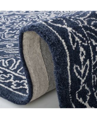 Etienne LRL6603N Navy and Ivory 4' X 6' Area Rug