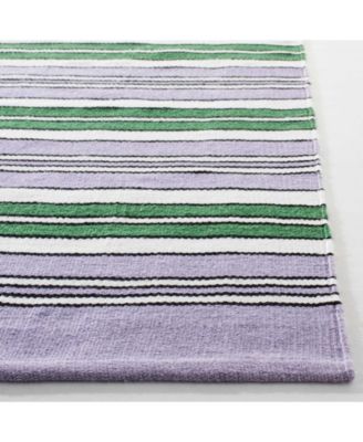 Leopold Stripe LRL2462G Lilac 4' X 6' Outdoor Area Rug