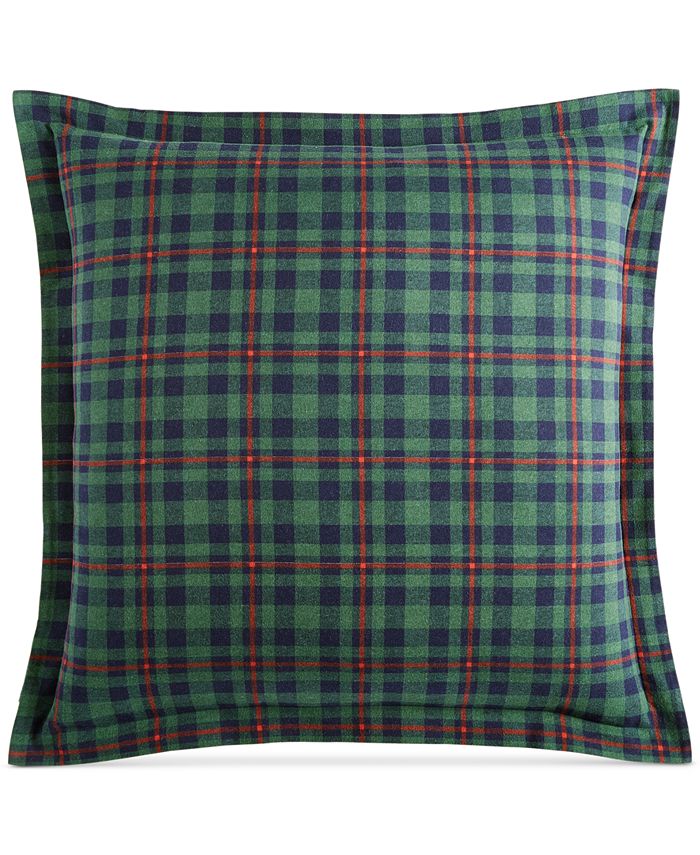 Holiday Green Winter Quote Christmas Print Roostery Pillow Sham 100% Cotton Sateen 26in x 26in Knife-Edge Sham