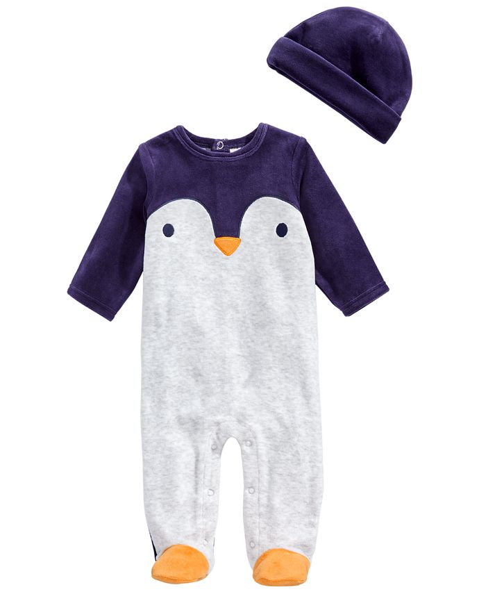 First Impressions Baby Boys 2-Pc. Hat & Footed Penguin Coverall Set ...