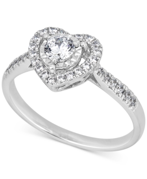 image of Diamond Heart Halo Ring (1/2 ct. t.w.) in 14k White Gold