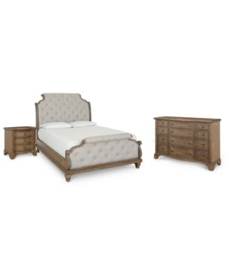 Trisha Yearwood Jasper County Upholstered Bedroom Collection 3-Pc. Set (Queen Bed, Nightstand & Dresser)