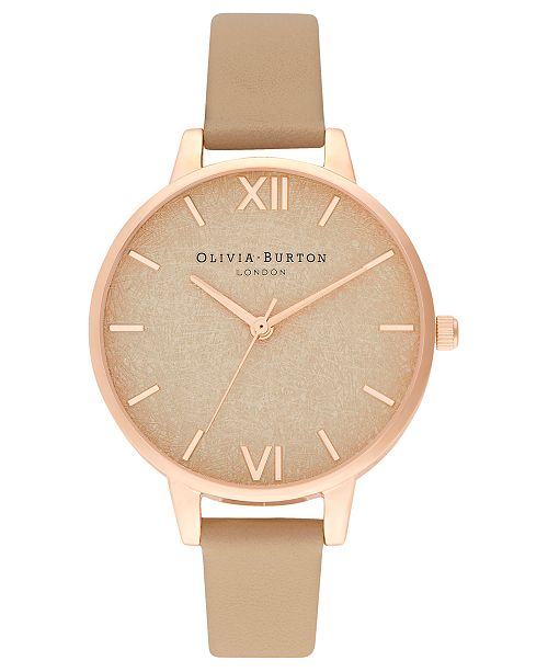Olivia Burton Women S Toffee Leather Strap Watch 34mm Reviews Watches Jewelry Watches Macy S
