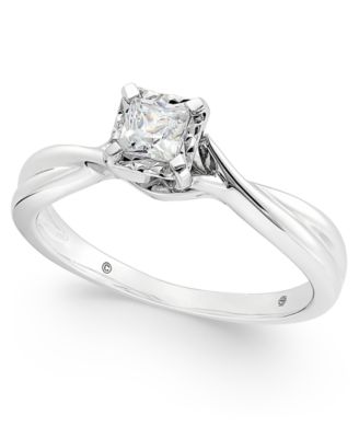 Macy's - Diamond Princess Solitaire Ring (1/3 ct. t.w.) in 14k White Gold