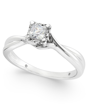 image of Diamond Princess Solitaire Ring (1/3 ct. t.w.) in 14k White Gold
