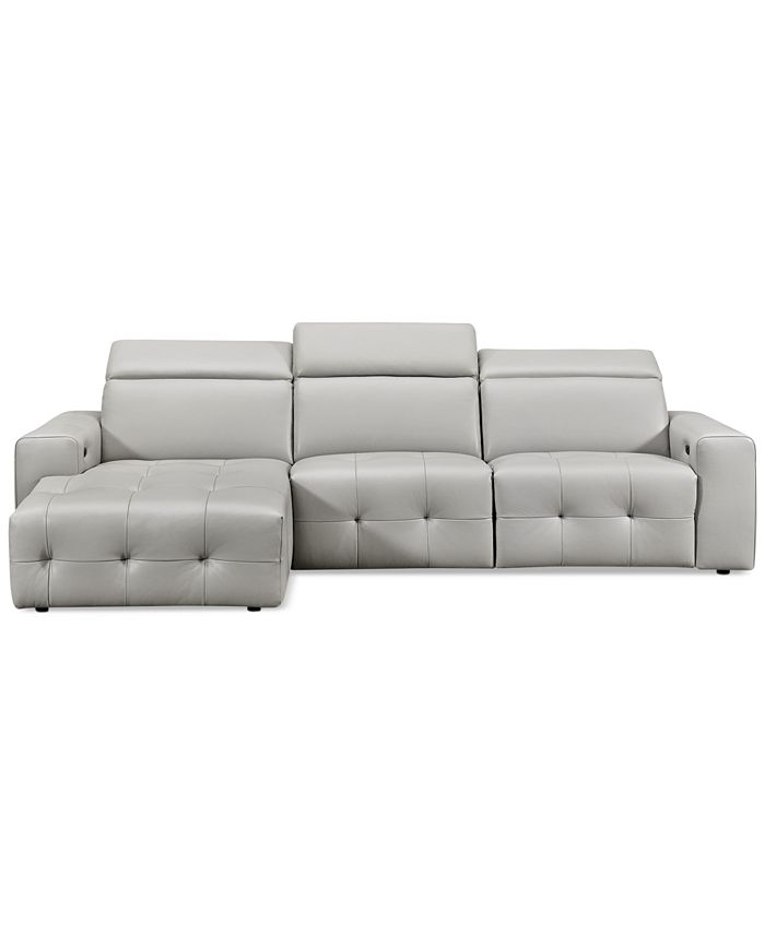 Furniture CLOSEOUT! Haigan 3Pc. Leather Chaise Sectional Sofa with 2