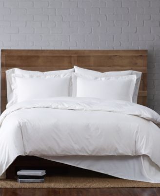 Brooklyn Loom Solid Cotton Percale Duvet Cover Sets In Brown
