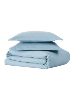 Solid Cotton Percale 2-Pc. Duvet Cover Set, Twin XL