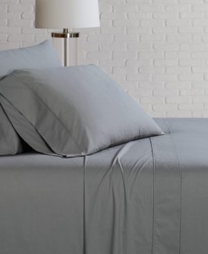 Brooklyn Loom Solid Cotton Percale Twin Sheet Set Bedding