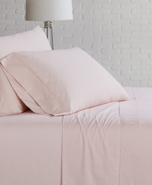 Brooklyn Loom Solid Cotton Percale Twin Sheet Set Bedding
