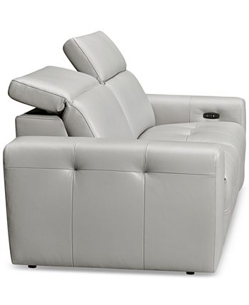 Furniture - Haigan 2-Pc. Leather Sectional Sofa with 2 Power Recliners
