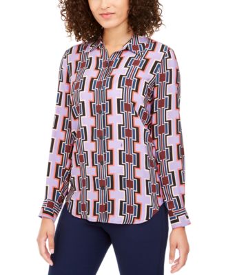 Trina Turk - Printed Button-Down Silk Top